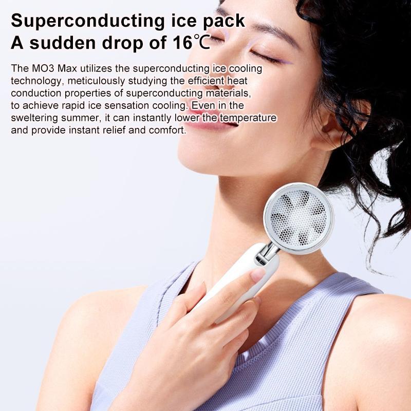Max High Speed Silent Handheld Cooling Fan with Ice Cooling Portable Rechargeable Fan