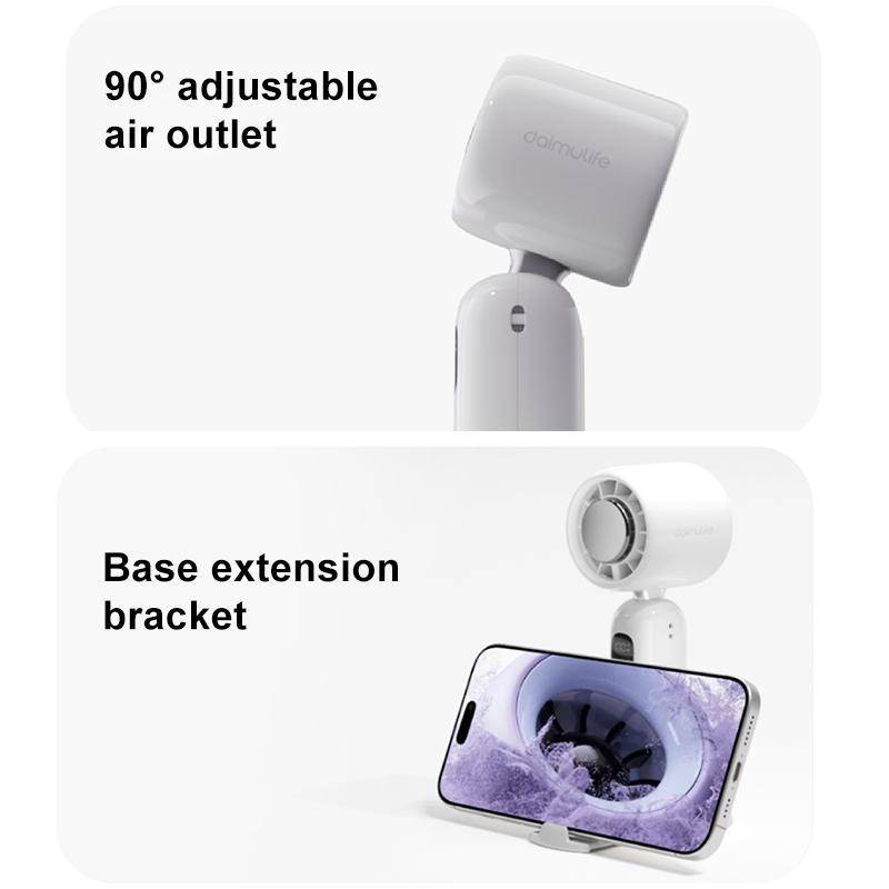 Max High Speed Silent Handheld Cooling Fan with Ice Cooling Portable Rechargeable Fan