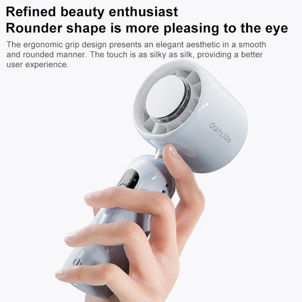 Max High Speed Silent Handheld Cooling Fan with Ice Cooling Portable Rechargeable Fan
