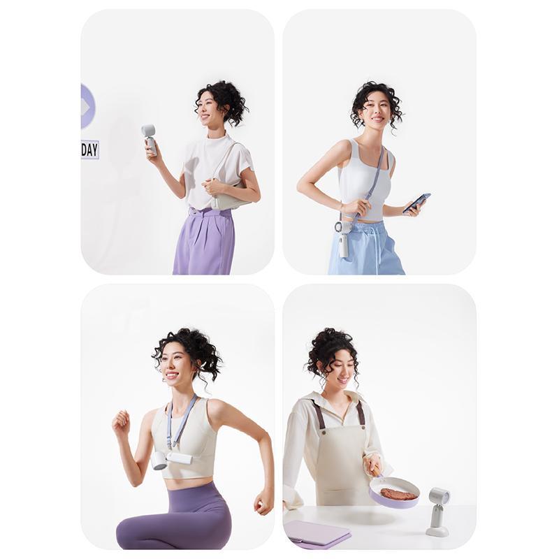 Max High Speed Silent Handheld Cooling Fan with Ice Cooling Portable Rechargeable Fan