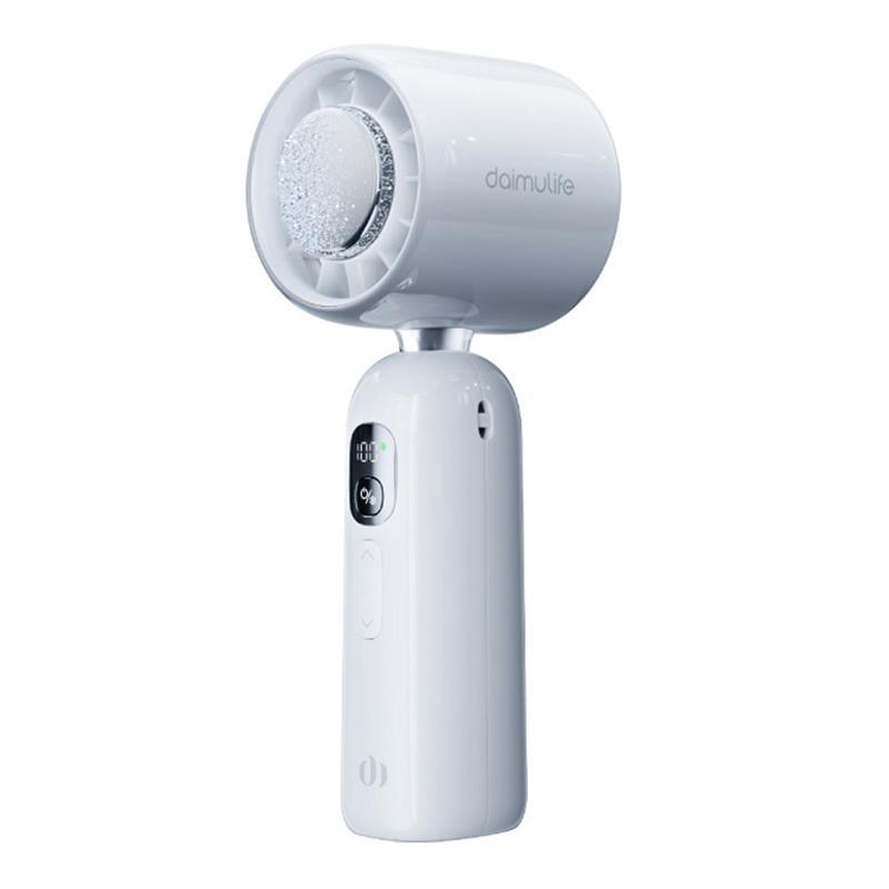 Max High Speed Silent Handheld Cooling Fan with Ice Cooling Portable Rechargeable Fan