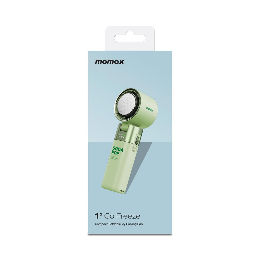 Momax Ice Cooling Handheld Fan Foldable High Speed Portable Fan with Ice Compress