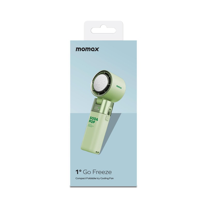 Momax Ice Cooling Handheld Fan Foldable High Speed Portable Fan with Ice Compress