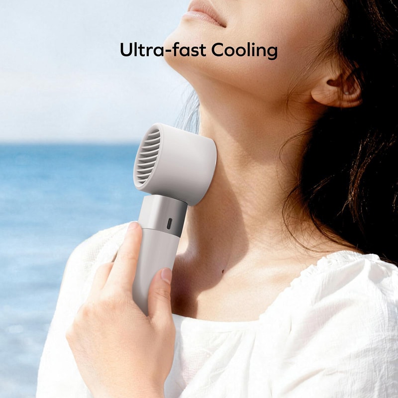 Momax Ice Cooling Handheld Fan Foldable High Speed Portable Fan with Ice Compress