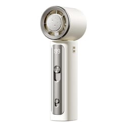 portable handheld cooling fan with digital display, rechargeable mini cooling fan