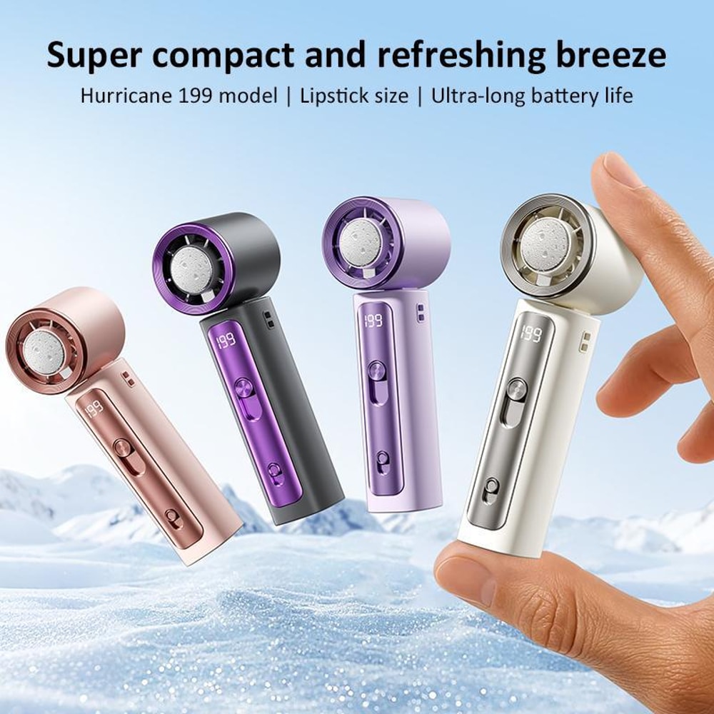 Portable Handheld Cooling Fan With Digital Display Rechargeable Mini Cooling Fan 2