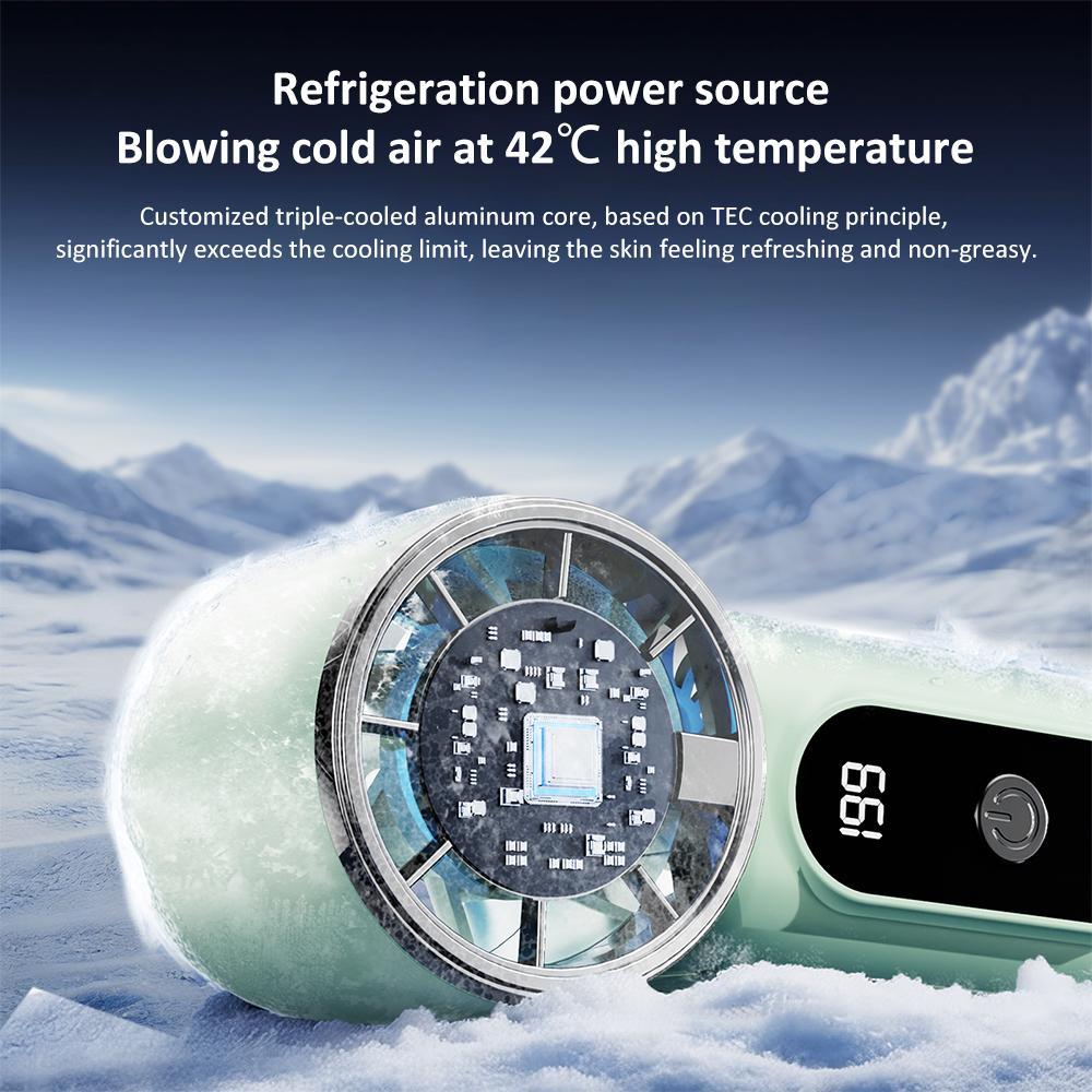 Turbocharged Mini Handheld Cooling Fan Portable Rechargeable Turbo Fan With Fast Cooling LED Displ 3