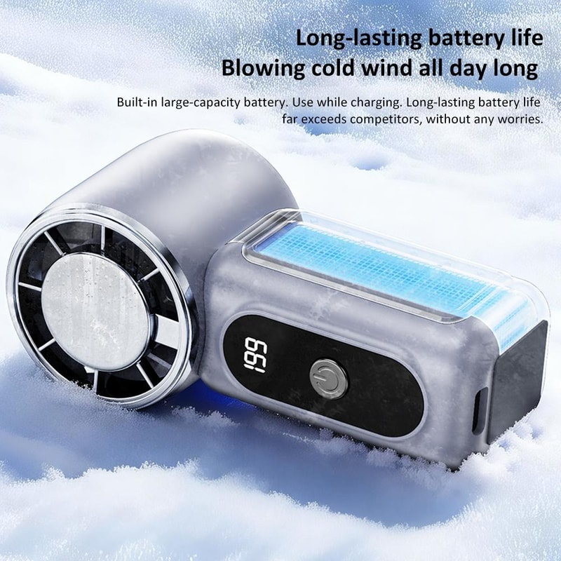 Turbocharged Mini Handheld Cooling Fan Portable Rechargeable Turbo Fan With Fast Cooling LED Displ 10