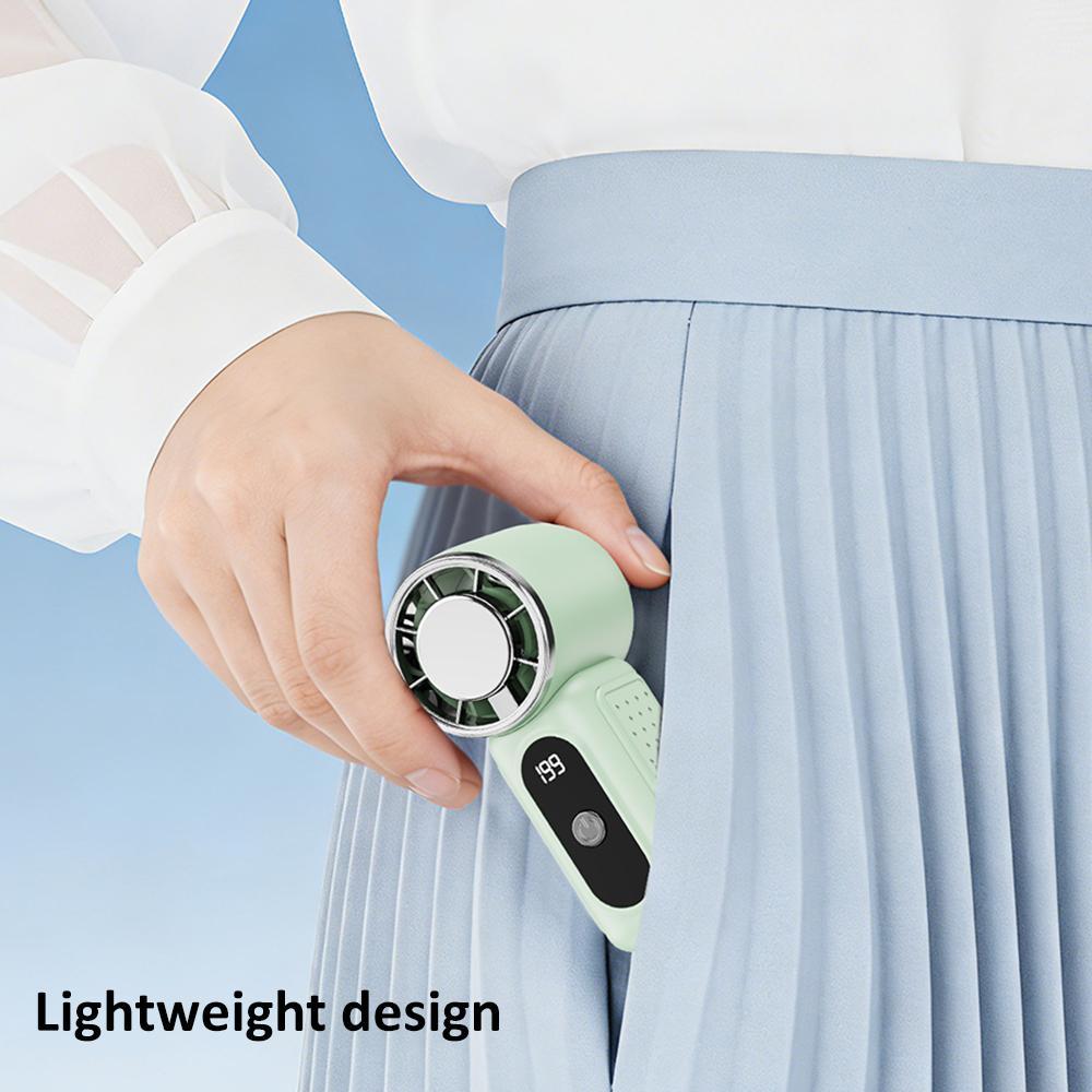 Turbocharged Mini Handheld Cooling Fan Portable Rechargeable Turbo Fan With Fast Cooling LED Displ 7