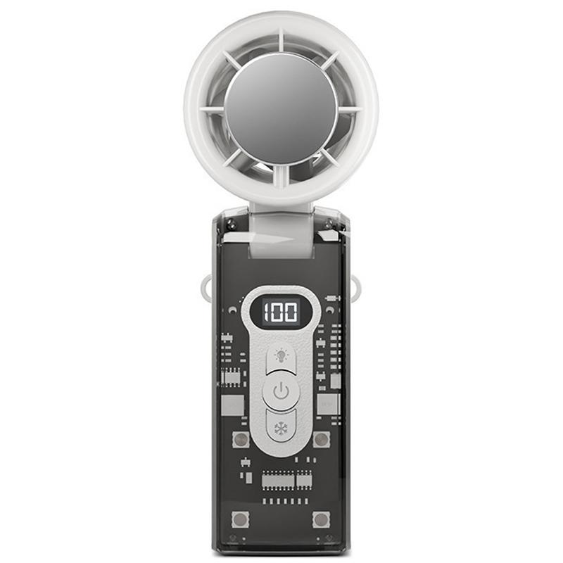 High-Speed Folding Turbo Handheld Cooling Fan, Semiconductor Portable USB Rechargeable Fan