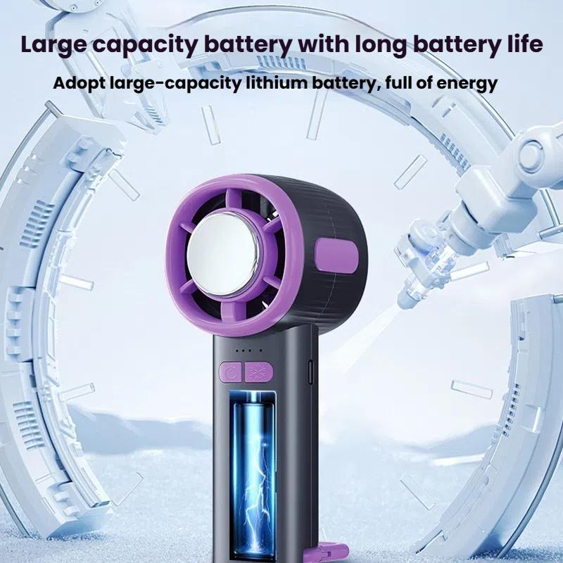 High-Speed USB Portable Semiconductor Cooling Handheld Fan, Digital Display Mini Cooling Fan