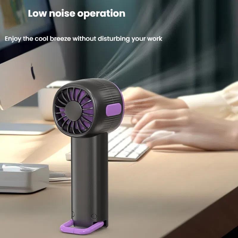 USB Rechargeable Semiconductor Cooling Fan with Digital Display Portable Handheld Mini Fan