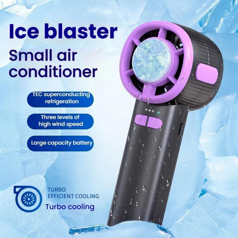 USB Rechargeable Semiconductor Cooling Fan with Digital Display Portable Handheld Mini Fan