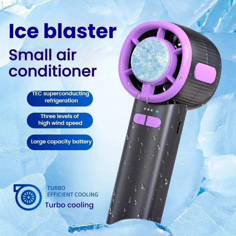 USB Rechargeable Semiconductor Cooling Fan with Digital Display Portable Handheld Mini Fan