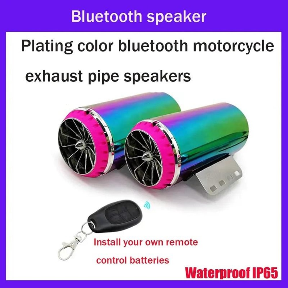 Motorcycle Bluetooth Subwoofer Exhaust Pipe Speaker Waterproof FM Radio System