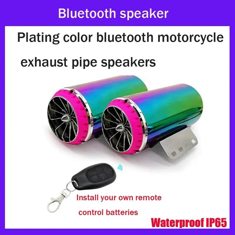 Motorcycle Bluetooth Subwoofer Exhaust Pipe Speaker Waterproof FM Radio System