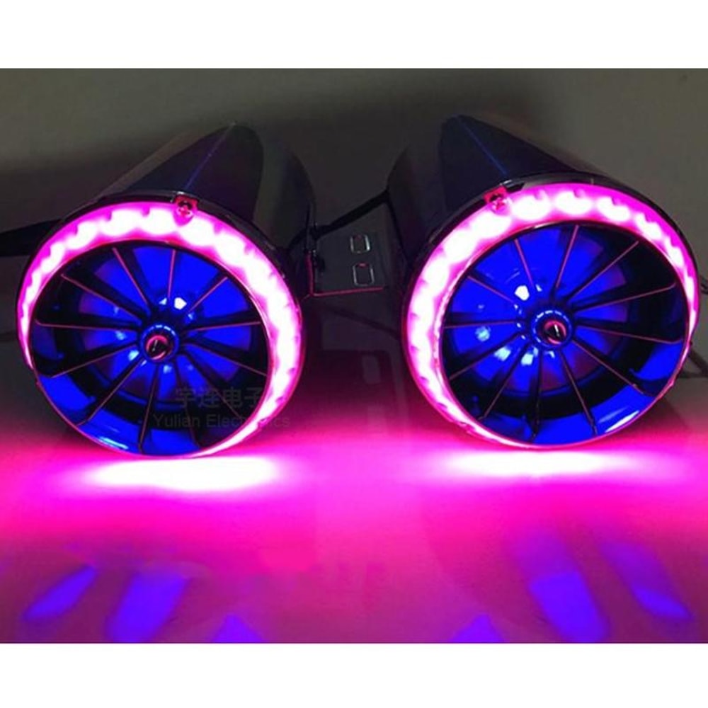 Motorcycle Bluetooth Subwoofer Exhaust Pipe Speaker Waterproof FM Radio System