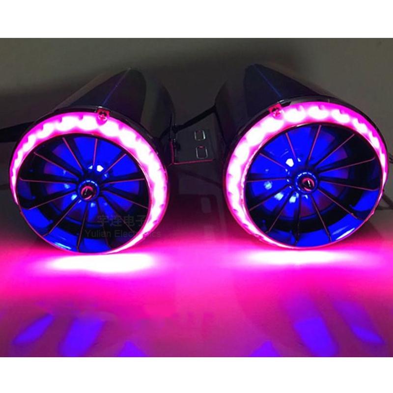 Motorcycle Bluetooth Subwoofer Exhaust Pipe Speaker Waterproof FM Radio System