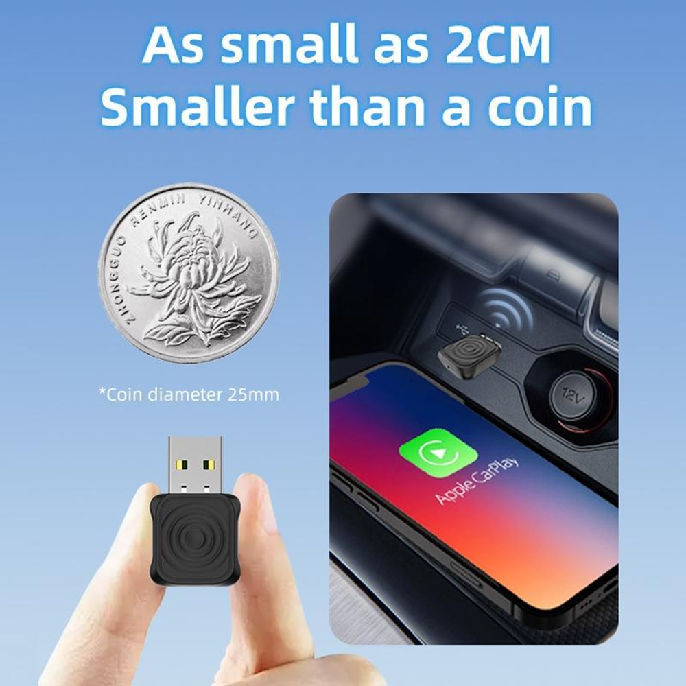 Carlinkit Wireless CarPlay & Android Auto Adapter Plug and Play USB Dongle