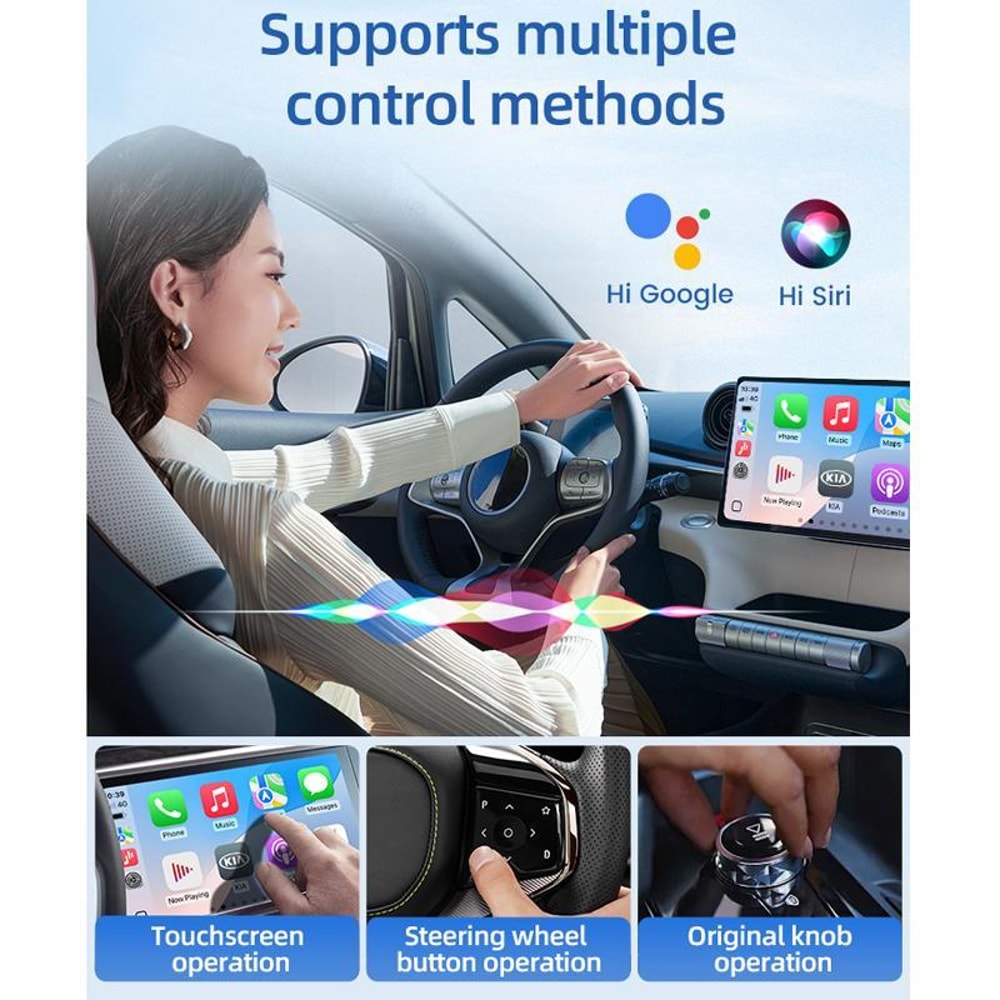 Carlinkit Wireless CarPlay & Android Auto Adapter Plug and Play USB Dongle