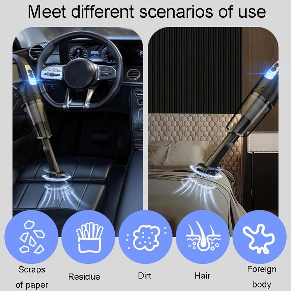 Rechargeable Handheld Car Vacuum Cleaner Portable Dustbuster for Car & Home Powerful Suction Cleaner