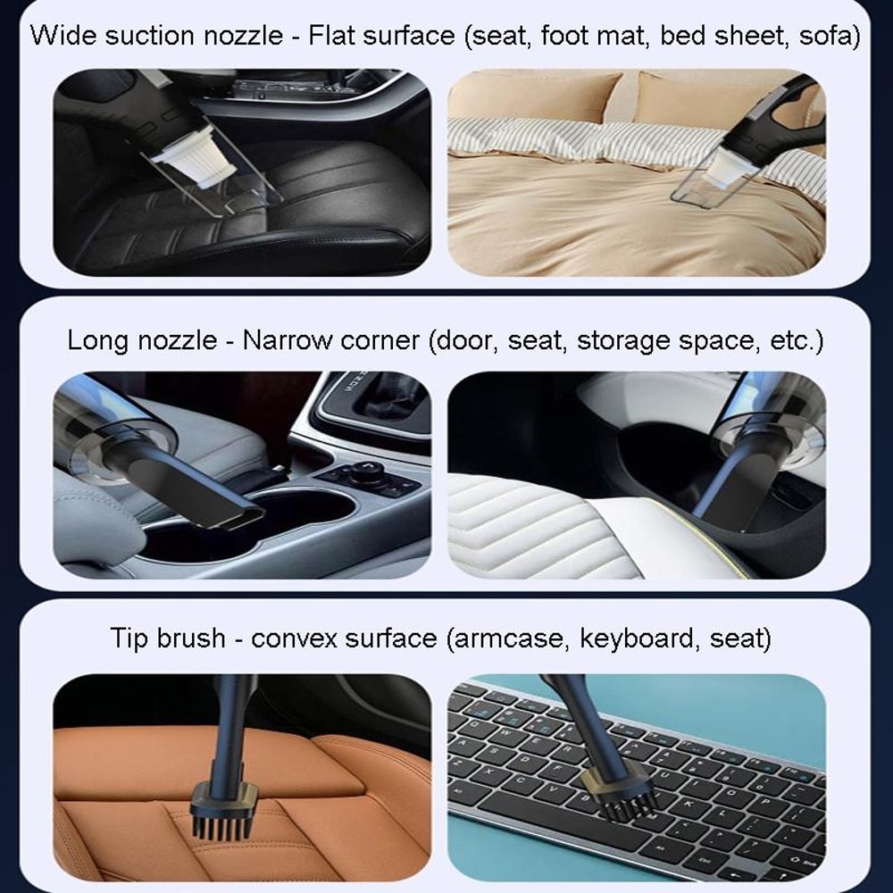 Rechargeable Handheld Car Vacuum Cleaner Portable Dustbuster for Car & Home Powerful Suction Cleaner