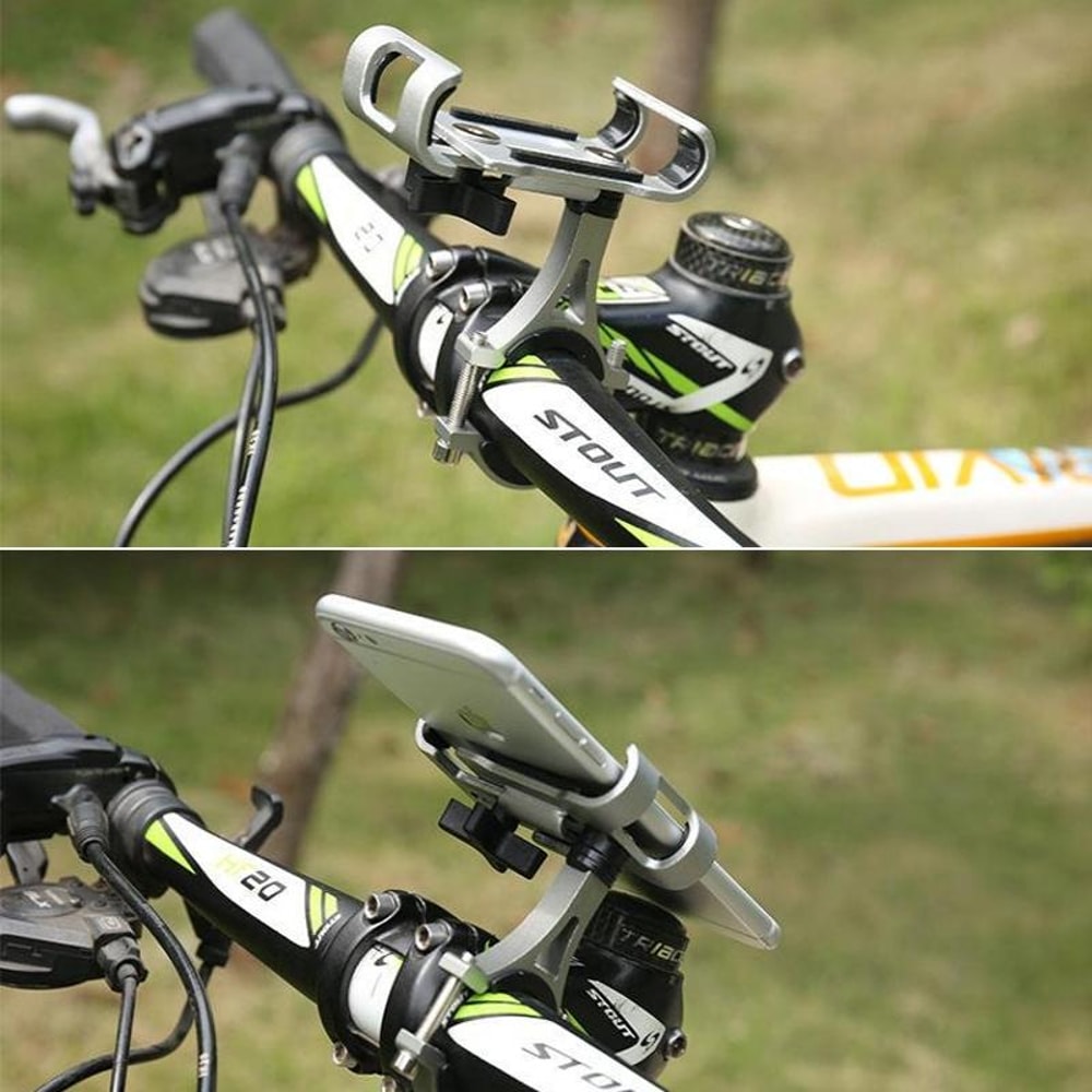 Universal Aluminum Alloy NonRotatable Motorcycle Bicycle Handlebar Phone Holder Clamp 11