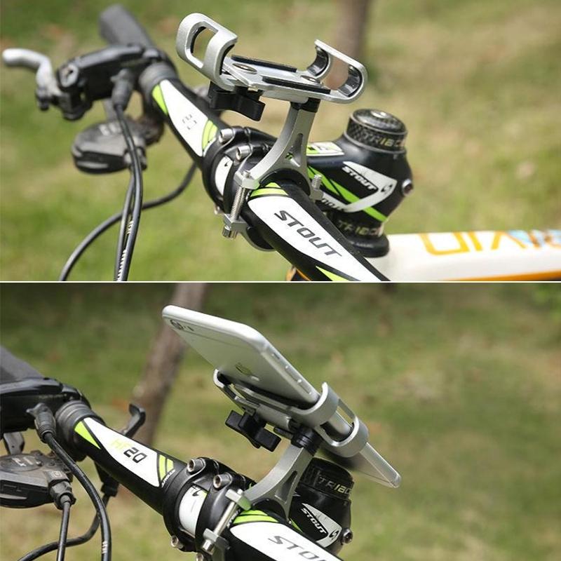 Universal Aluminum Alloy NonRotatable Motorcycle Bicycle Handlebar Phone Holder Clamp 11