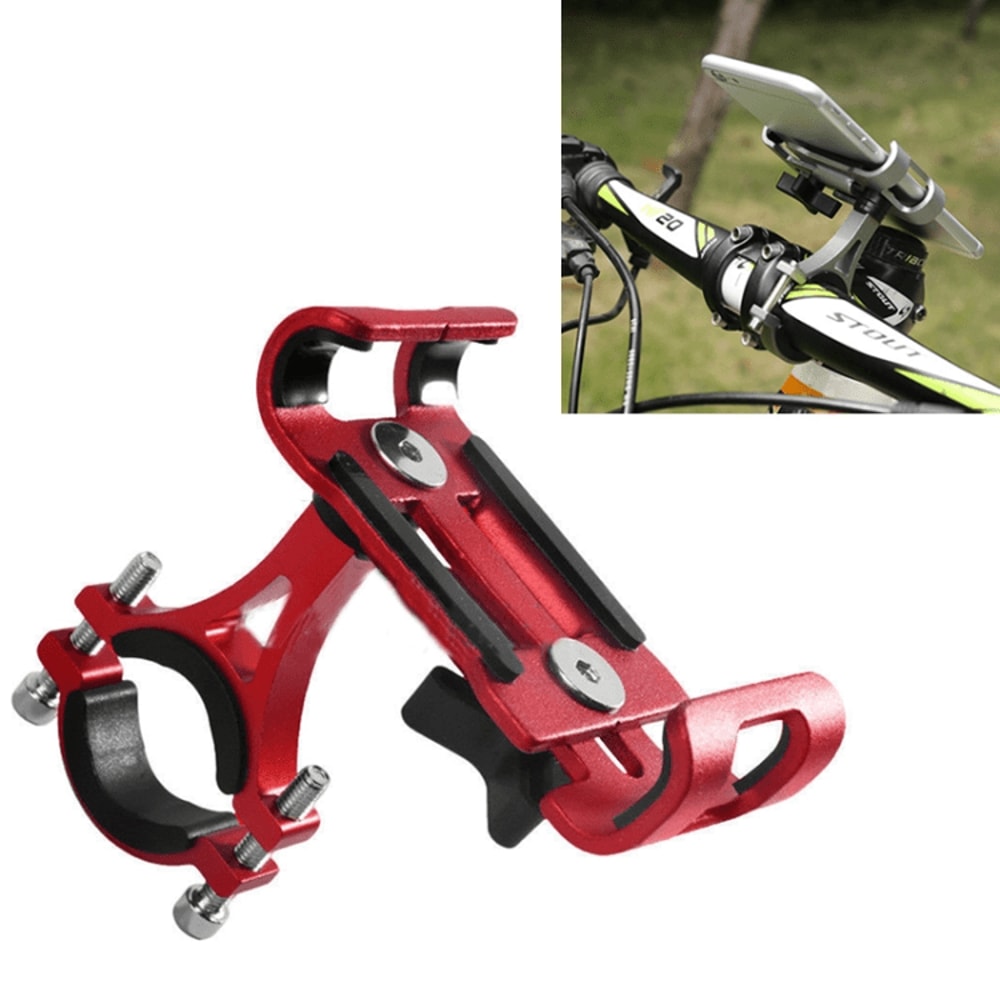 Universal Aluminum Alloy NonRotatable Motorcycle Bicycle Handlebar Phone Holder Clamp 13