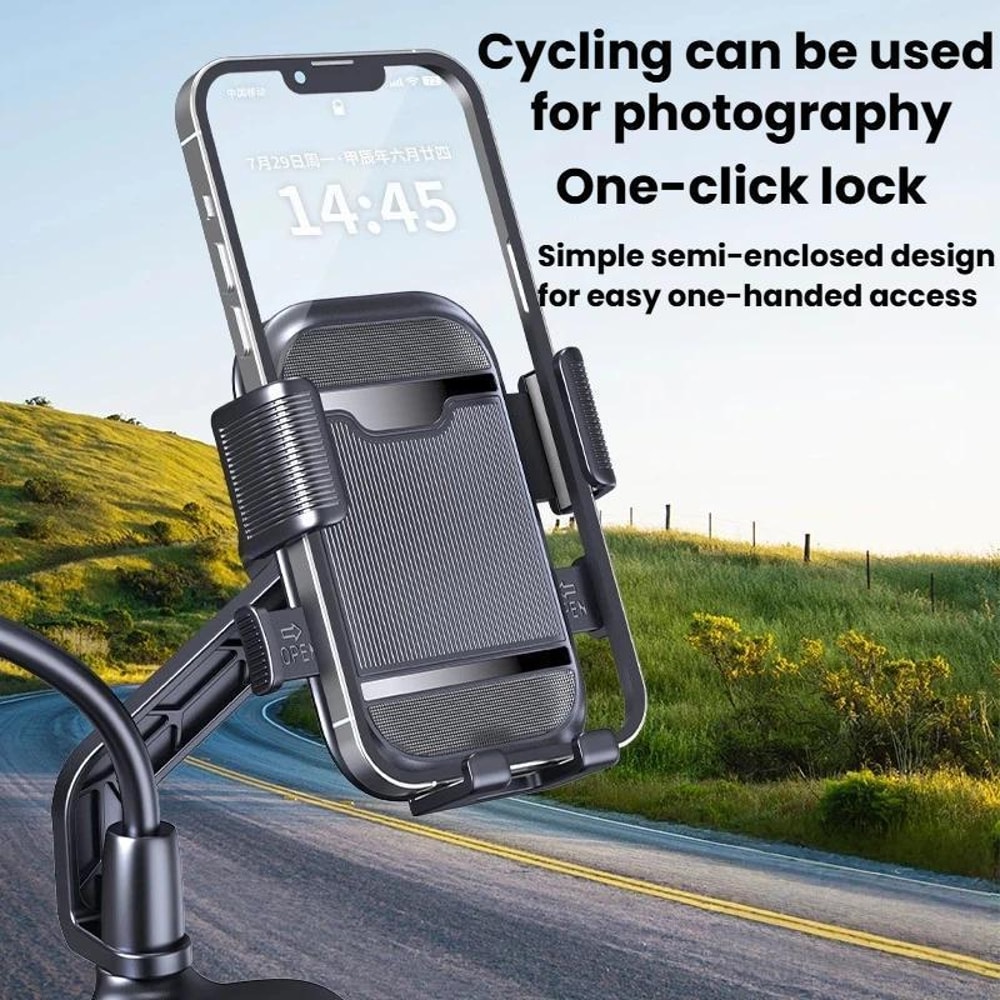 Shockproof Motorcycle Phone Mount AntiSlip Rotatable Navigation Holder For Bikes 1