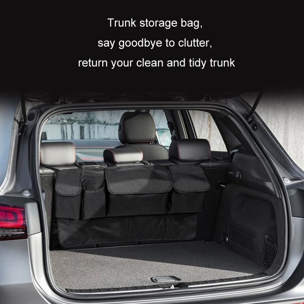 Universal Car Seat Organizer SUV Rear Seat Storage Bag Foldable Black