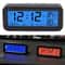 Solar Car Dashboard Clock Thermometer Humidity Meter with Luminous Backlight