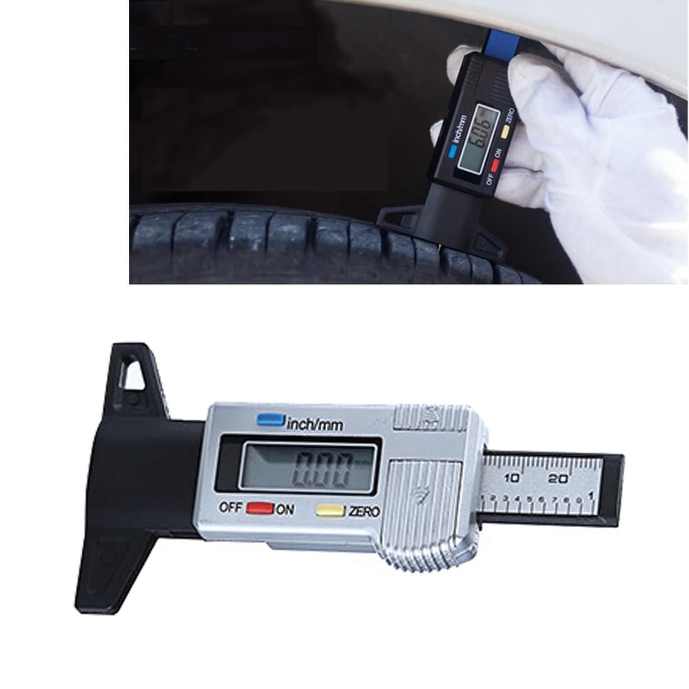 Digital Tire Tread Depth Gauge 025mm Electronic Brake Pad Wear Measuring Tool 6