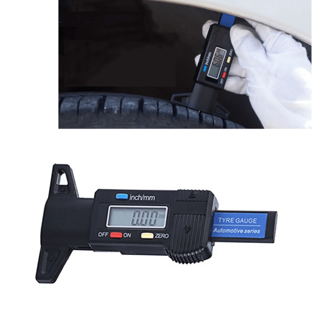 Digital Tire Tread Depth Gauge 025mm Electronic Brake Pad Wear Measuring Tool 8