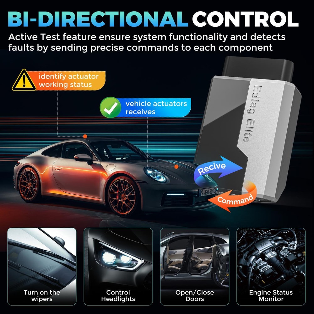 Ediag Elite Scanner Car Diagnostic Tool Bidirectional Fault Code Reader Multilingual