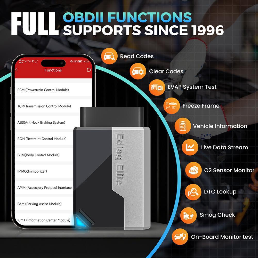 Ediag Elite Scanner Car Diagnostic Tool Bidirectional Fault Code Reader Multilingual