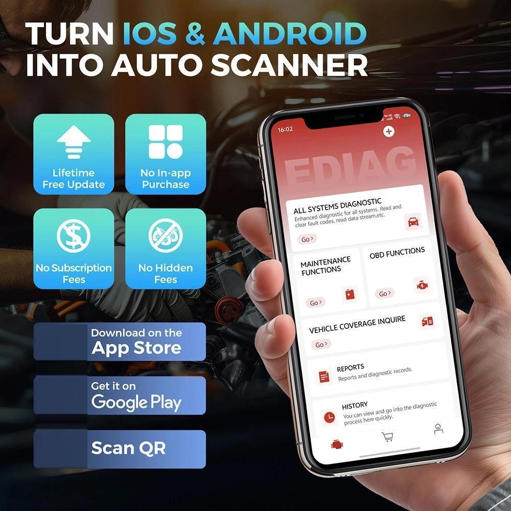 Ediag Elite Scanner Car Diagnostic Tool Bidirectional Fault Code Reader Multilingual