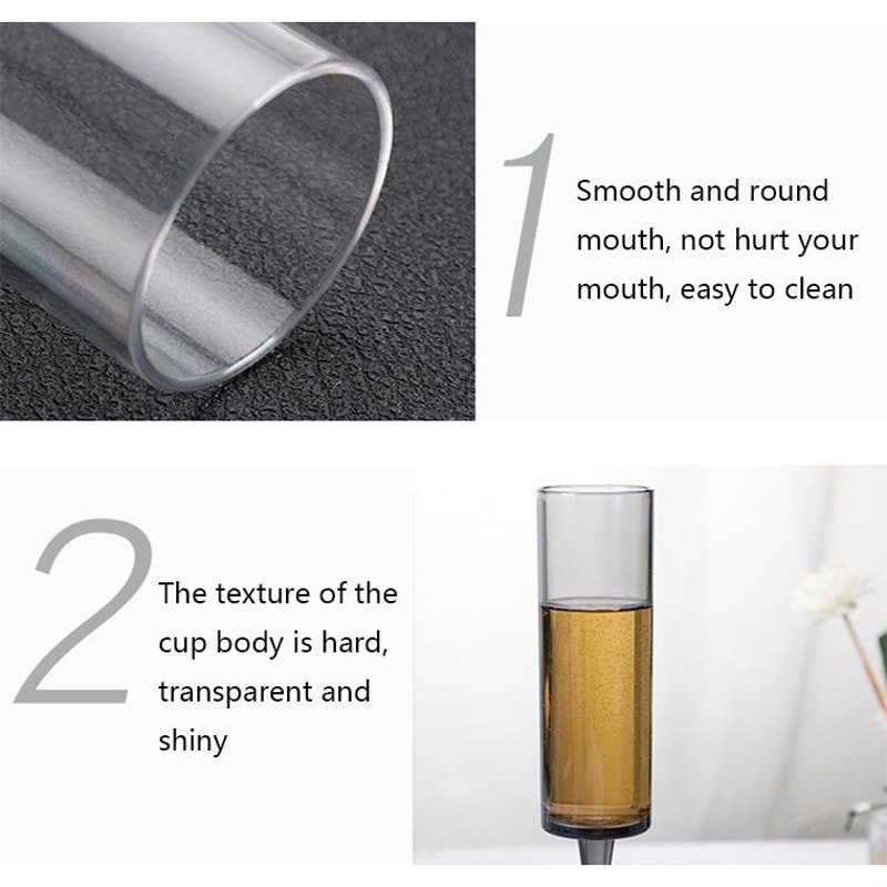 Elegant Acrylic Champagne Glasses Set Unbreakable Champagne Flutes for Parties and Outdoor Use