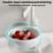 DoubleLayer Fruit Vegetable Washing Draining Basket MultiFunction Kitchen Strainer Rice Basin 2