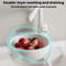 DoubleLayer Fruit Vegetable Washing Draining Basket MultiFunction Kitchen Strainer Rice Basin 2