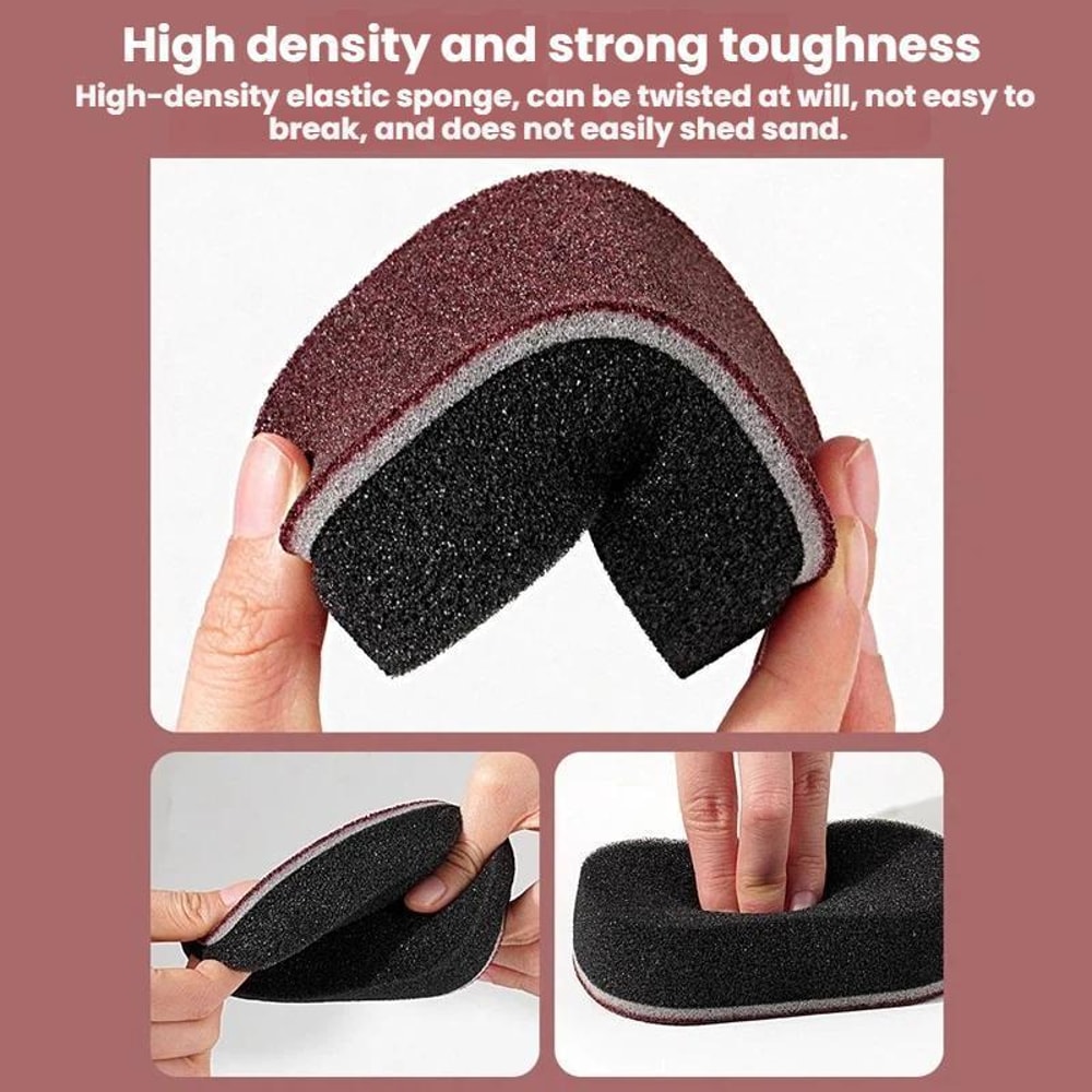 Diamond Abrasive Rust Remover Sponge Scrubber for Pots, Black Grime Cleaning