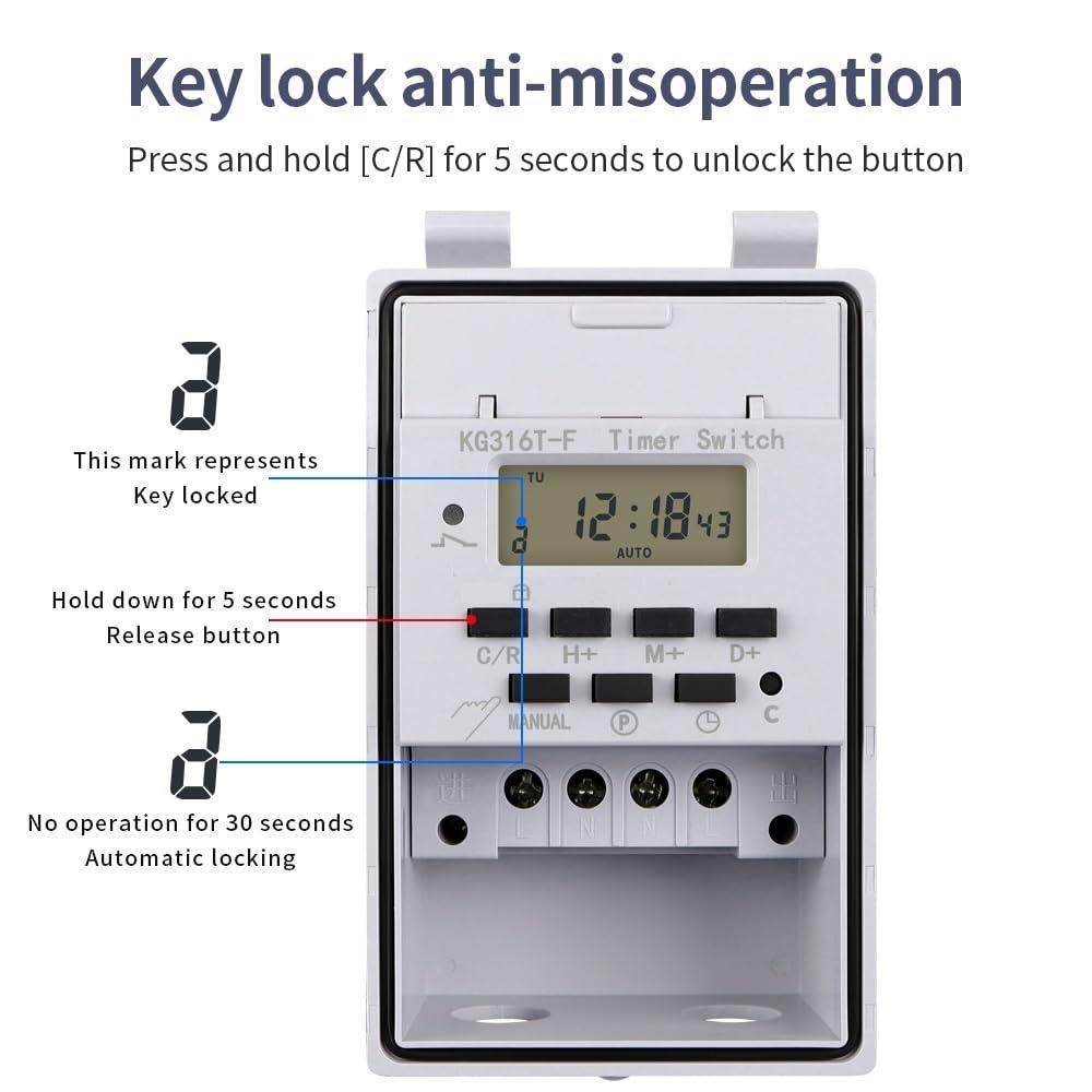 Digital Programmable Timer Switch Intelligent Weekly Electric Timer Controller