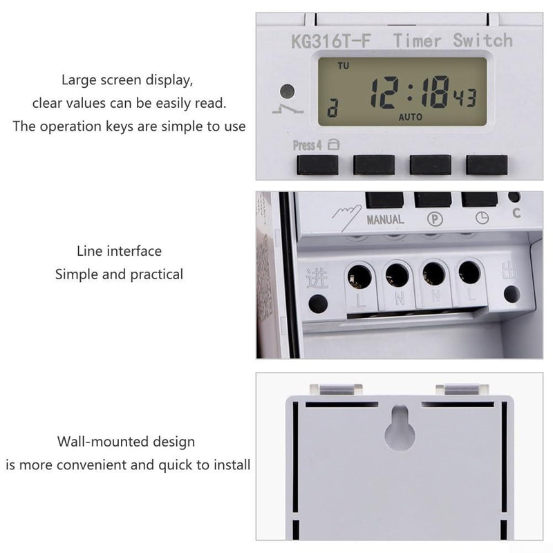 Digital Programmable Timer Switch Intelligent Weekly Electric Timer Controller