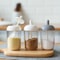 Sealed Spice Storage Jar with Spoon Kitchen Seasoning Container Organizer for Modern Kitchen