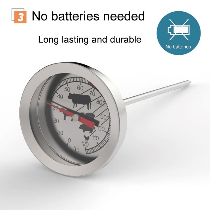 Stainless Steel Kitchen Thermometer BBQ Coffee Water Temperature Probe