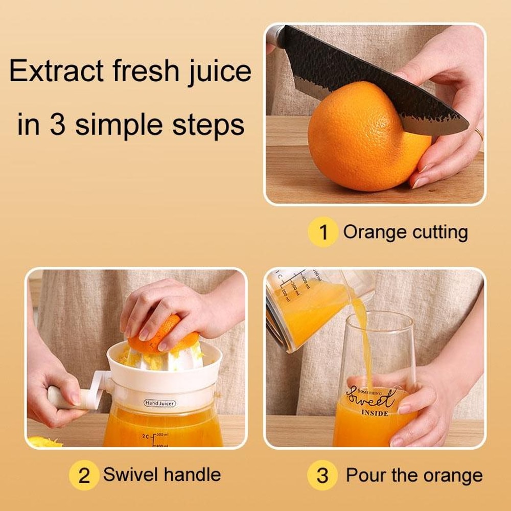 Hand Crank Manual Juicer Portable Fruit Extractor Kitchen Juicer