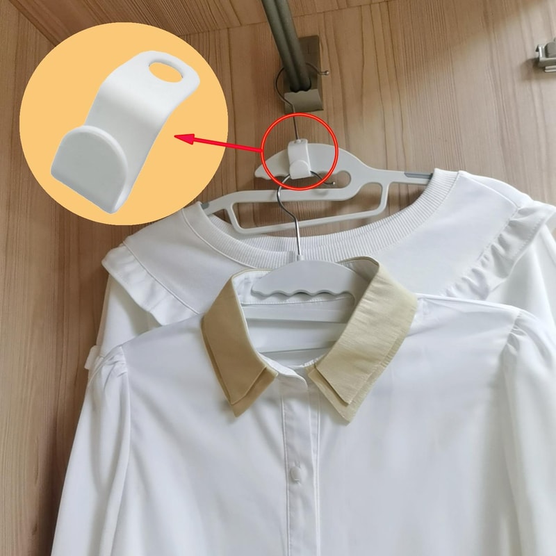 Closet Hanger Connector Hooks Space Saving Plastic Hanger Connectors for Wardrobe Organization