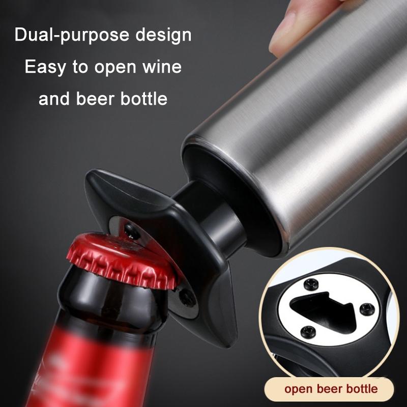 Stainless Steel Wine Bottle Opener Corkscrew with Foil Cutter Dual Purpose Beer Bottle Opener
