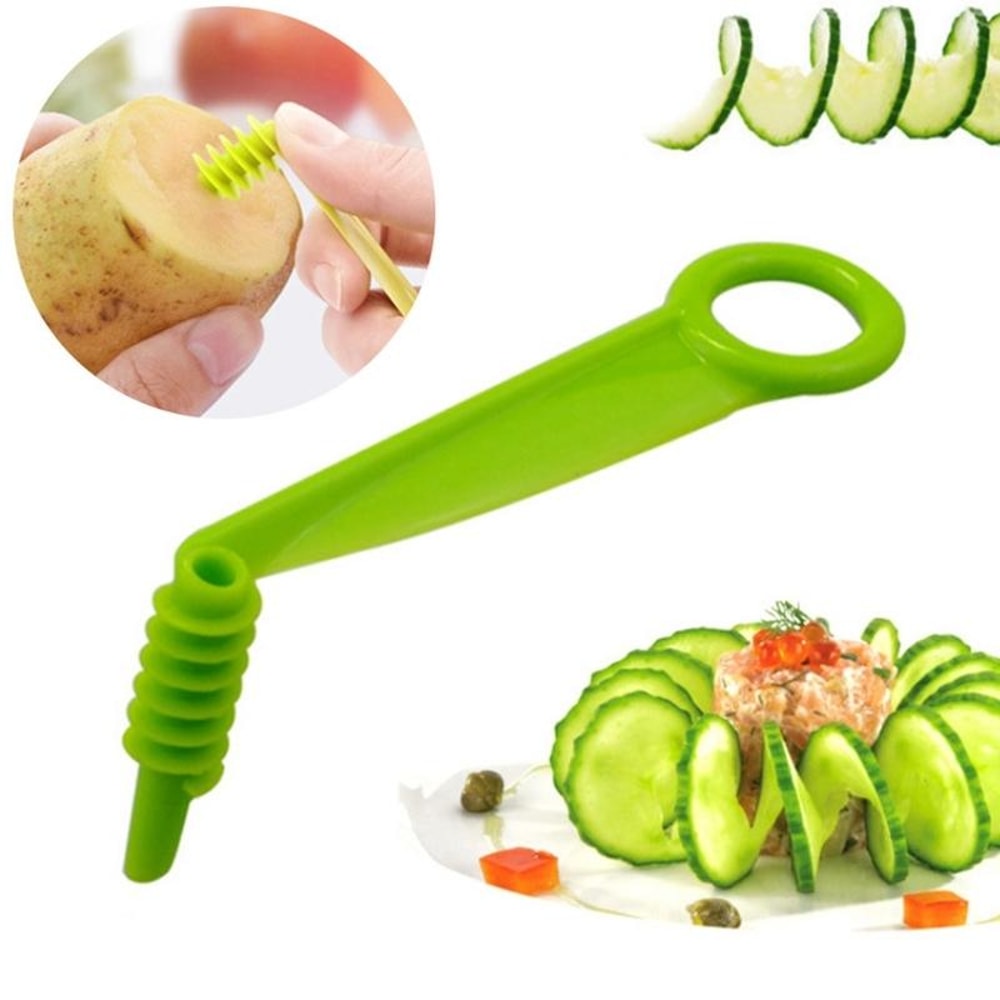 Hand Crank Vegetable Spiral Slicer Manual Kitchen Spiral Cutter for Fruits & Veggies