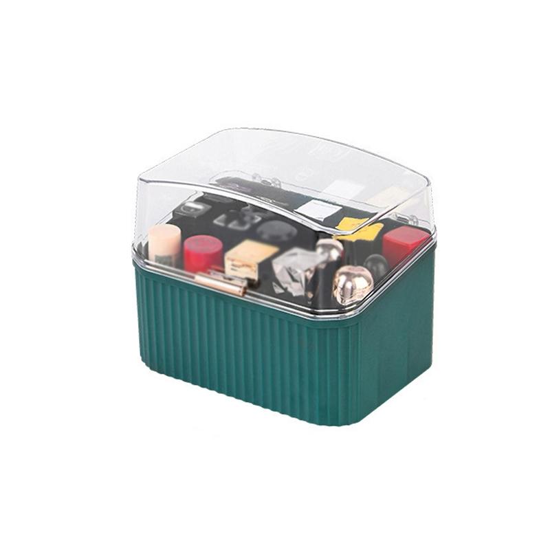 Desktop Cosmetic Storage Box Makeup Organizer with Lipstick Storage Dustproof Design